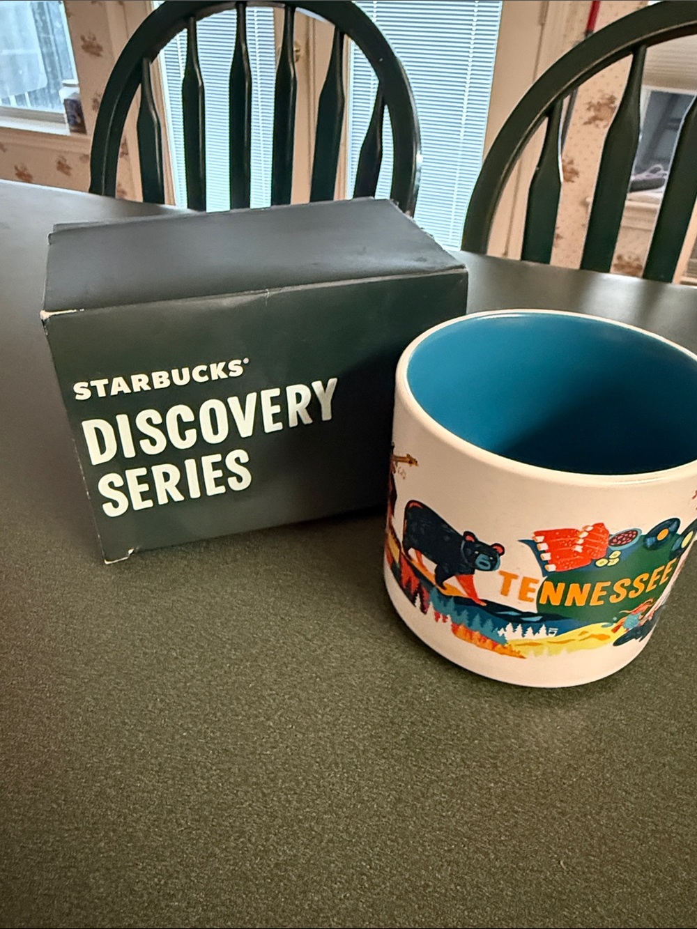 Starbucks Tennessee Discovery Series Mug - White Exterior, Blue Interior